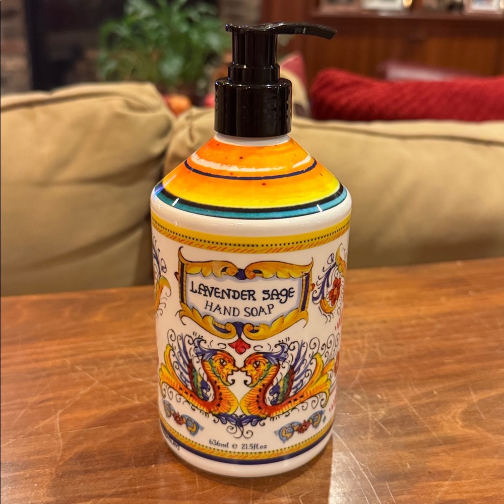 NEW! Deruta Hand Soap Home and Body Company 21.5 fl oz Lavender Sage Dragons